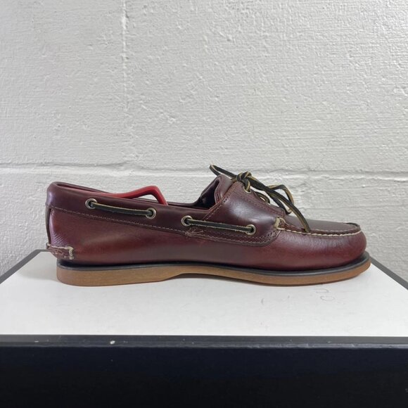 Timberland Boat Shoe Moccasin 25077 Brown Leather 2 Eye Slip On Men's 10.5 US - Picture 2 of 13